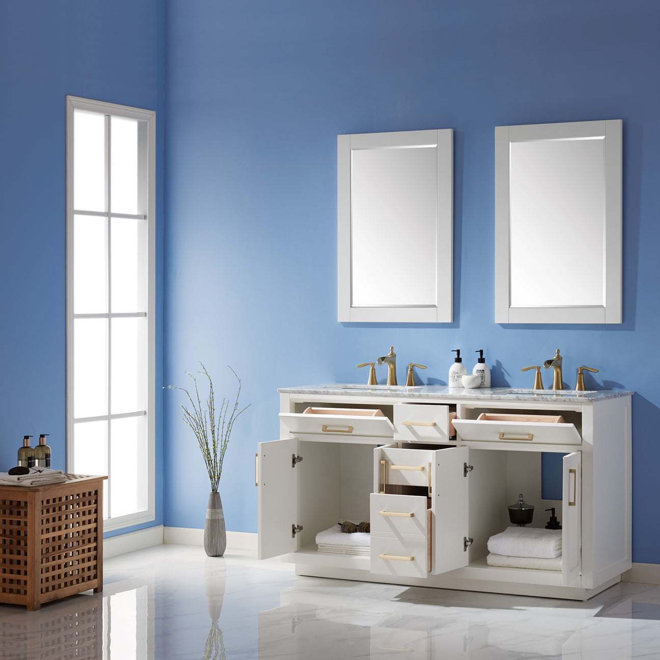 Ivy 60" Double Bathroom Vanity Cabinet Only