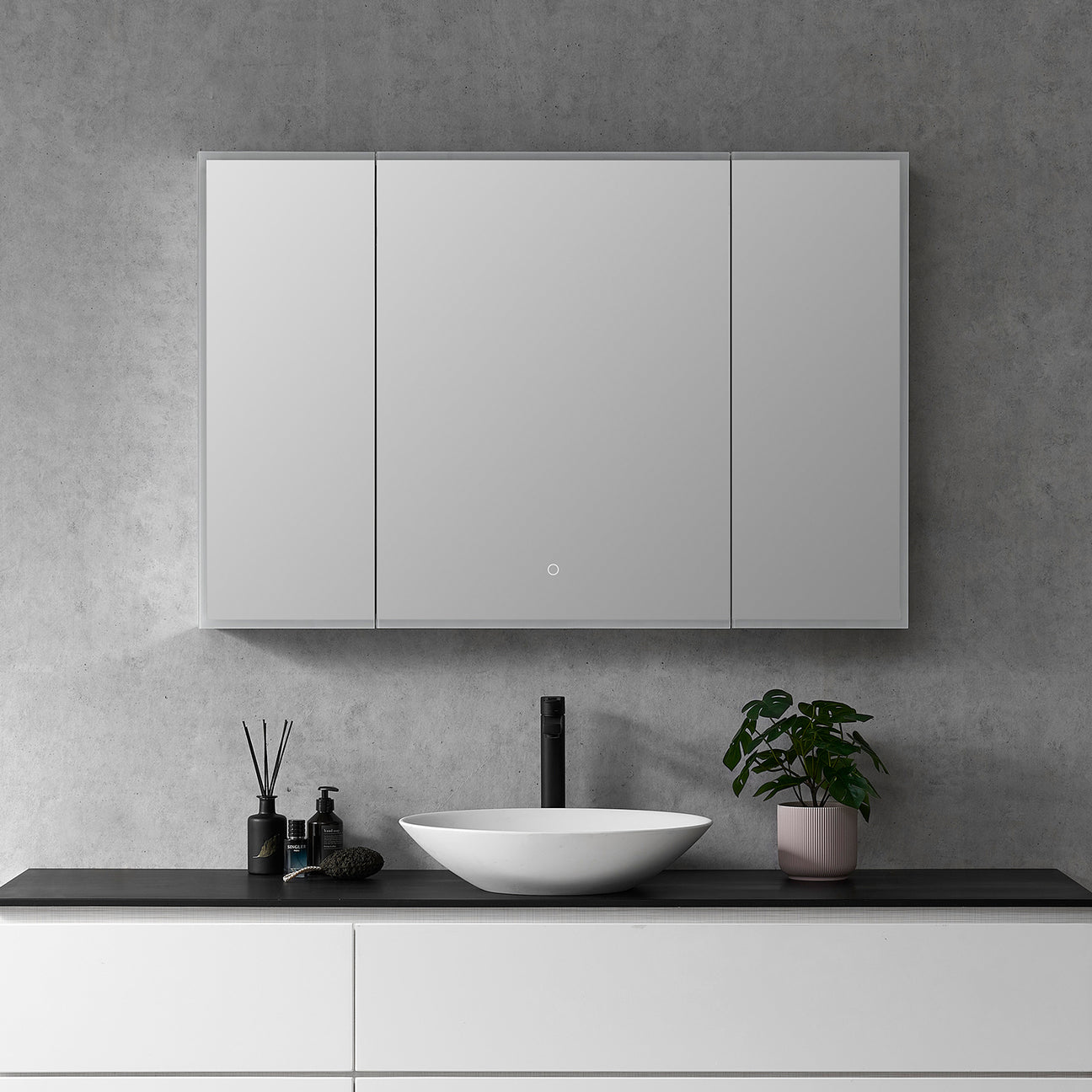 Carsoli Rectangle Frameless Surface-Mount/Recessed LED Lighted Bathroom Medicine Cabinet